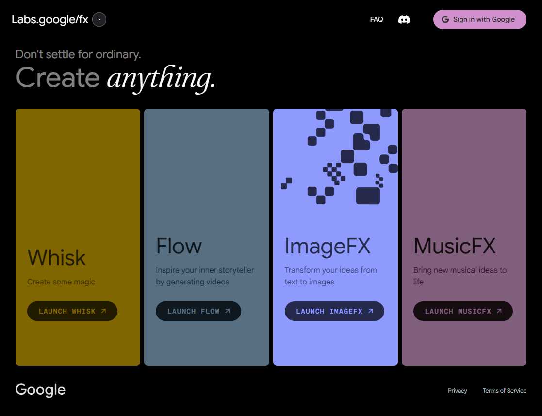 ImageFX 网站截图