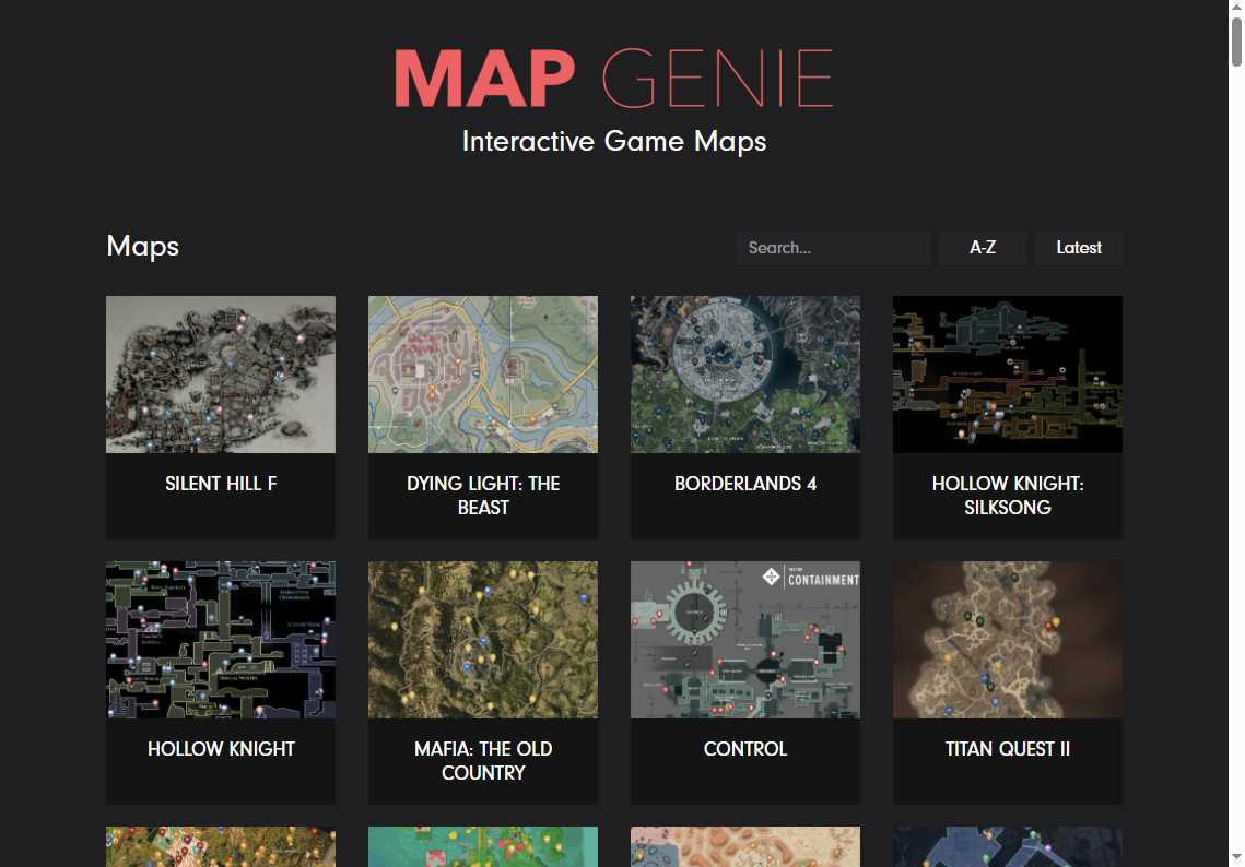 MapGenie 网站截图