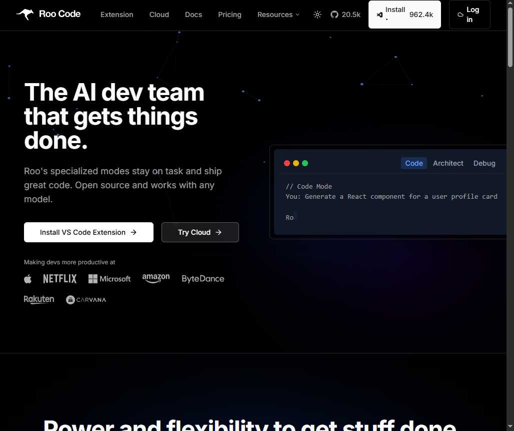 Roo Code 网站预览