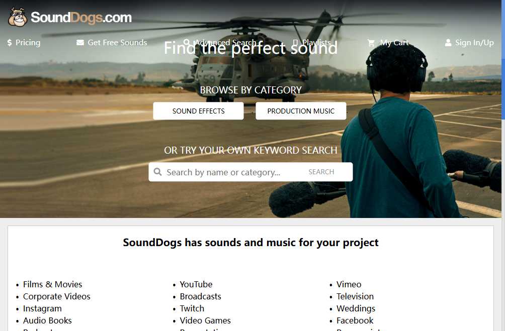 SoundDogs 网站截图