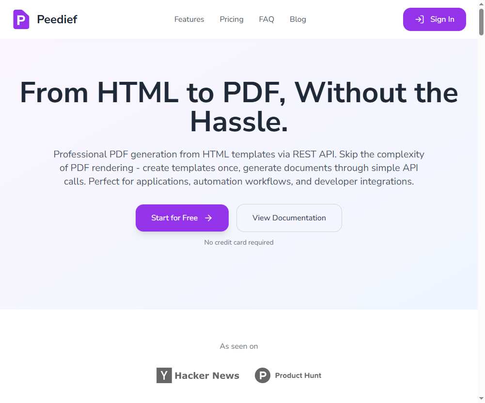 Peedief 网站截图